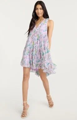 Light Washed Floral Sleeveless Phyllis Dress