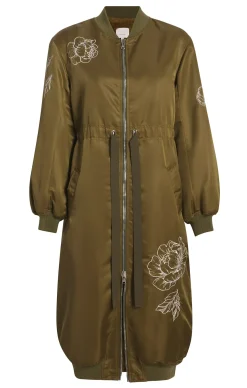 Peony Embroidered Long Pauline Coat
