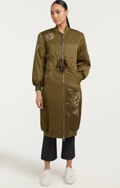 Peony Embroidered Long Pauline Coat