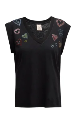 Rhinestone Love Letter V-neck Bella Tee
