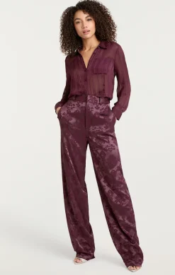 Sheer Stripe Shirred Kandice Top