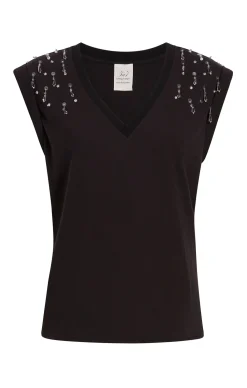 Teardrop Crystal Embellished V-Neck Bella Tee